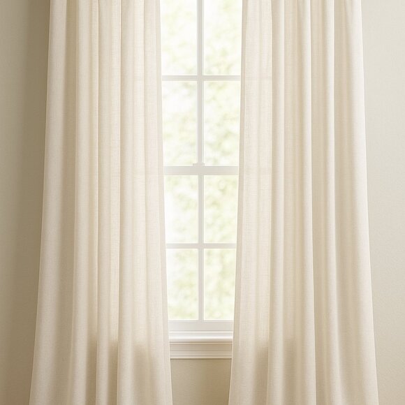 NWT Aimee Maison Antigua Linen Curtains With Button Inverted Pleats 2 Pack - Picture 2 of 9